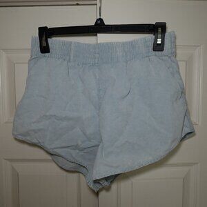 Eggshell Blue Velvet Mini Shorts